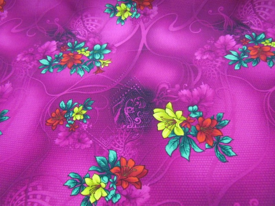 Piele de Piersica Roz Imprimeu Floral Multicolor